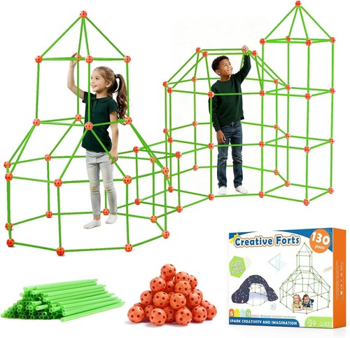 Portable 130 piece kids fort - 130-piece,